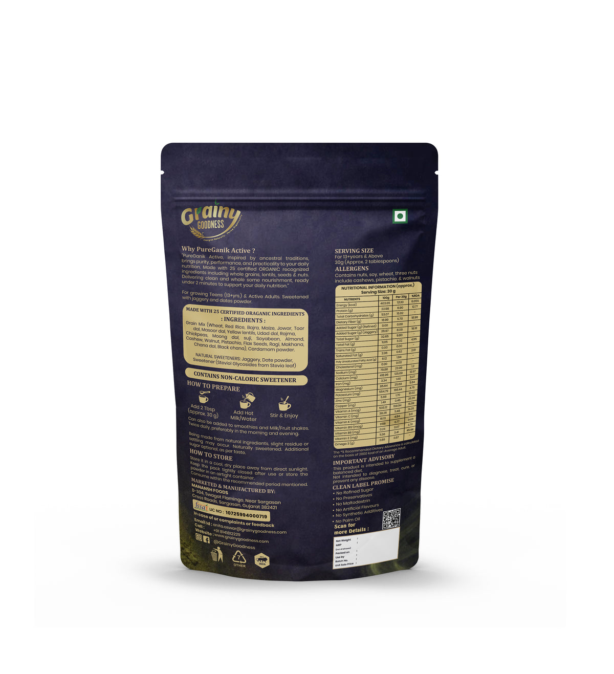 PureGanik Active Age group:13+years and above Cardamom Flavour