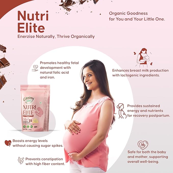 NutriElite Pregnancy & Lactation Nutrition Powder Chocolate Flavor-Grainy Goodness
