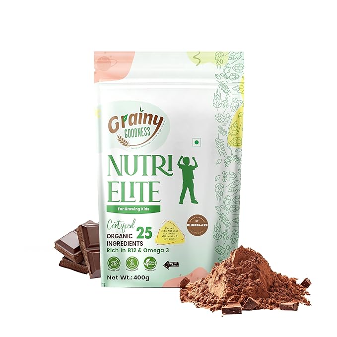 NutriElite Kids Nutrition Powder Cardamom Flavor For Ages 2-13 Years-Grainy Goodness