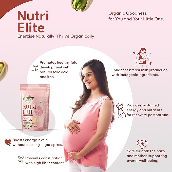 NutriElite Pregnancy & Lactation Nutrition Powder Plain Flavor-Grainy Goodness