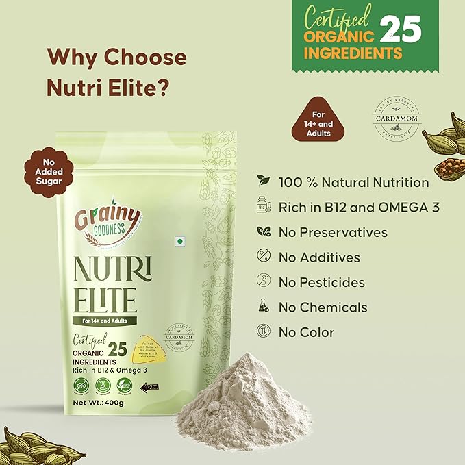 NutriElite Adult Nutrition Powder Cardamom Flavor-Grainy Goodness