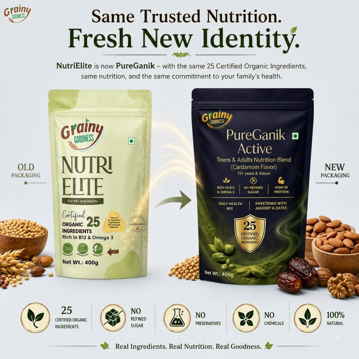 PureGanik Active Age group:13+years and above Cardamom Flavour