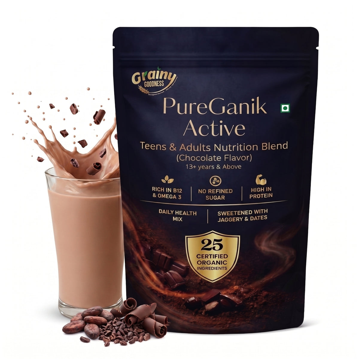 PureGanik Active Age group:13+years and above Chocolate Flavor